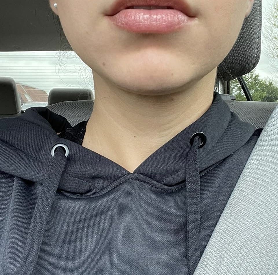 reviewers lips with the Tatcha lip mask applied