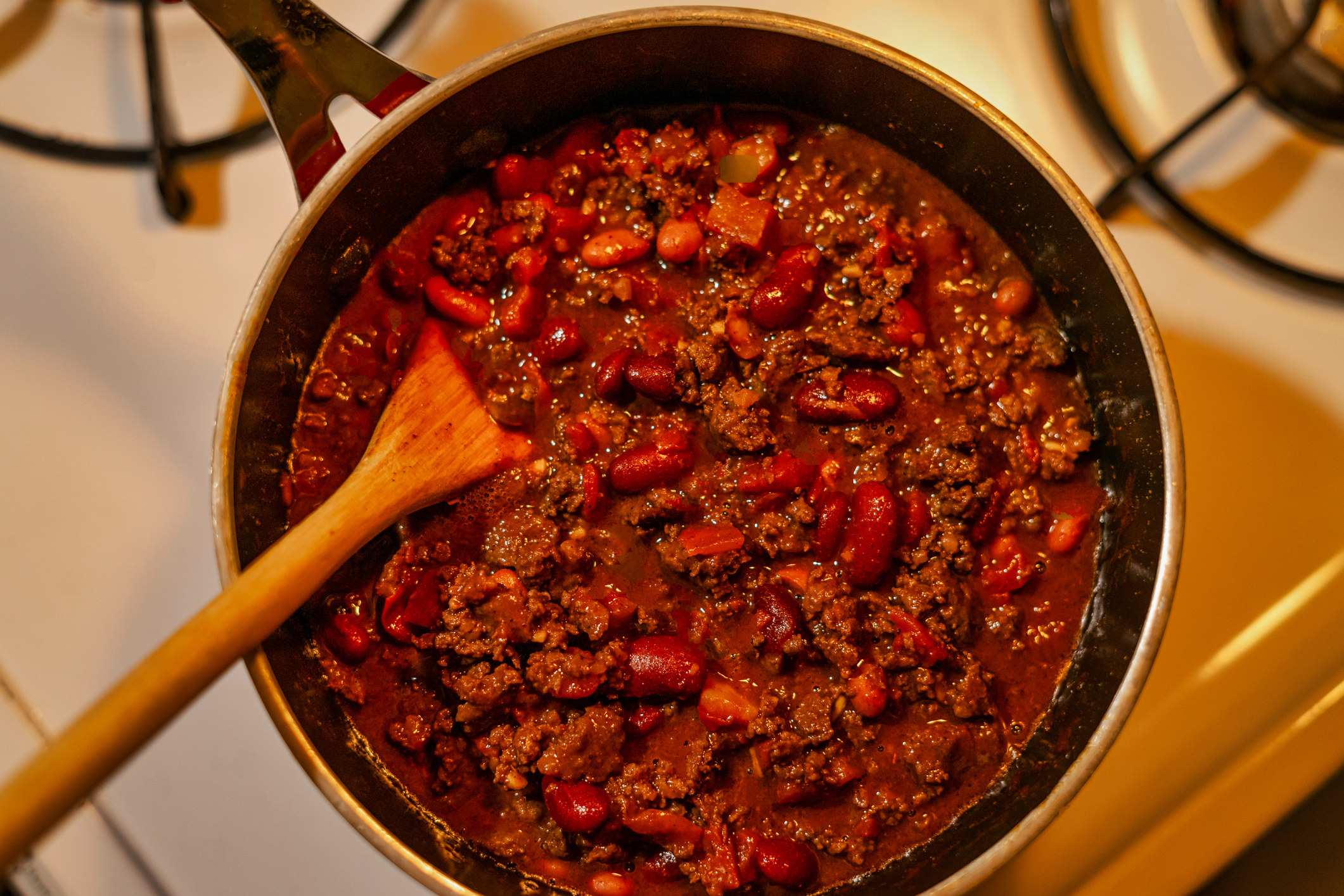 A pot of chili.