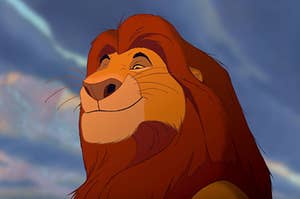 Mufasa from The Lion King smiling