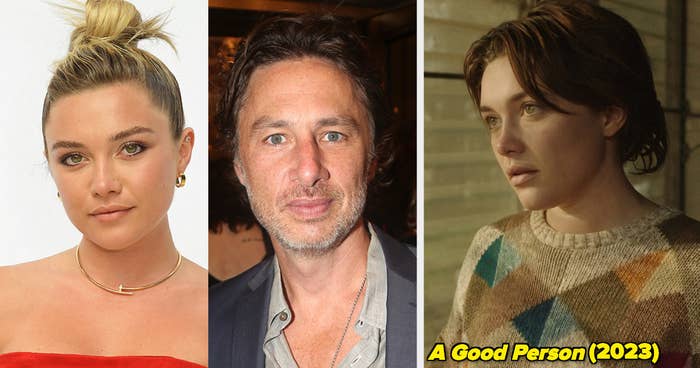 Side-by-side of Florence Pugh and Zach Braff