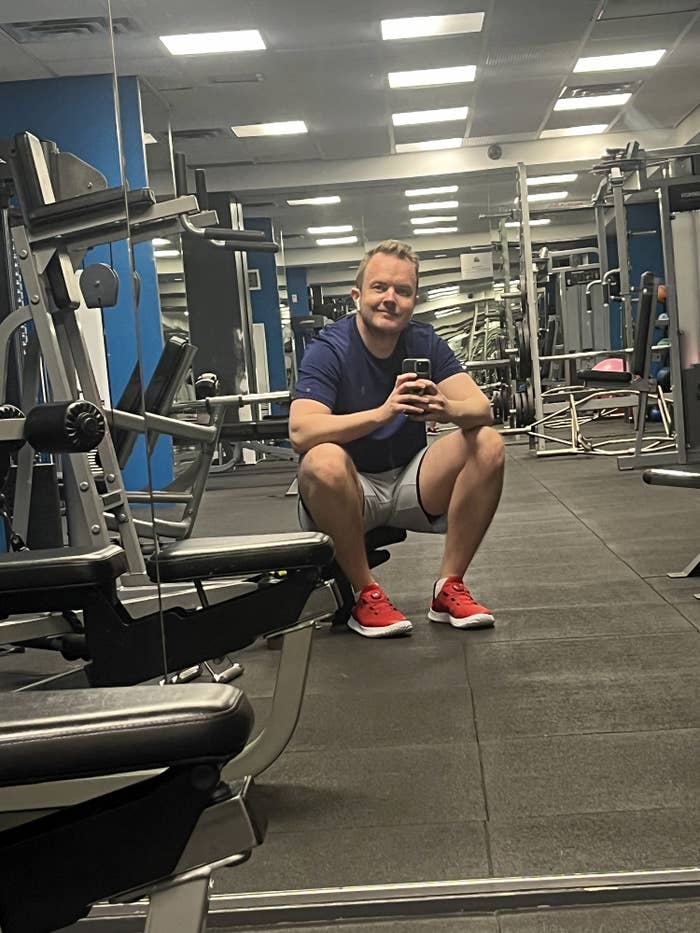 the author in the gym