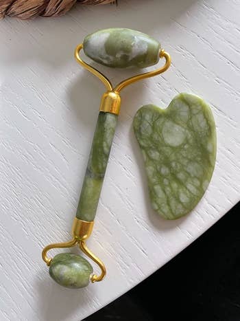 the jade roller and gua sha tool
