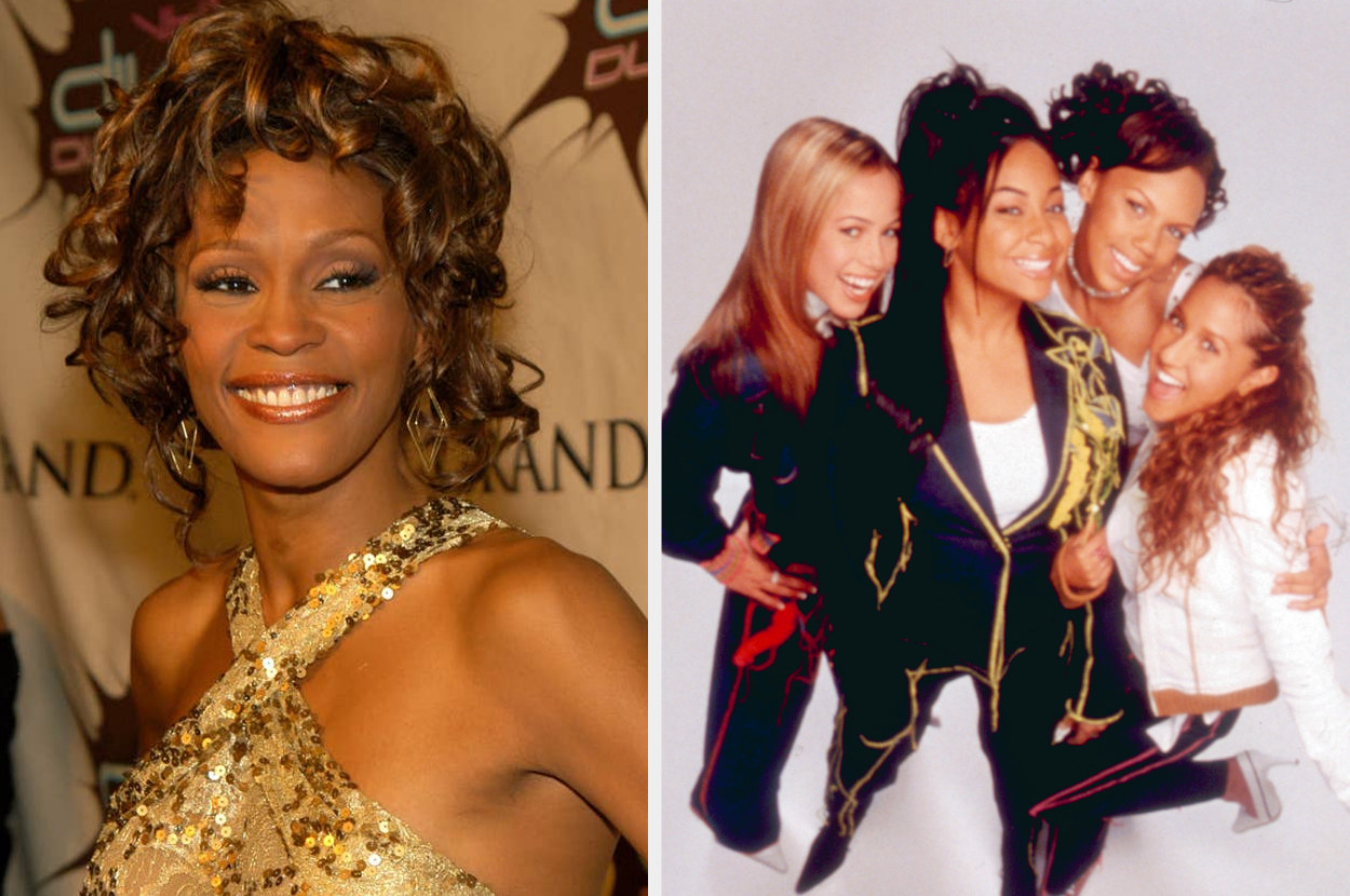 Whitney Houston at the MGM Grand Garden Arena in Las Vegas, Nevada, THE CHEETAH GIRLS, Adrienne Bailon, Raven-Symone, Kiely Williams, Sabrina Bryan, 2003