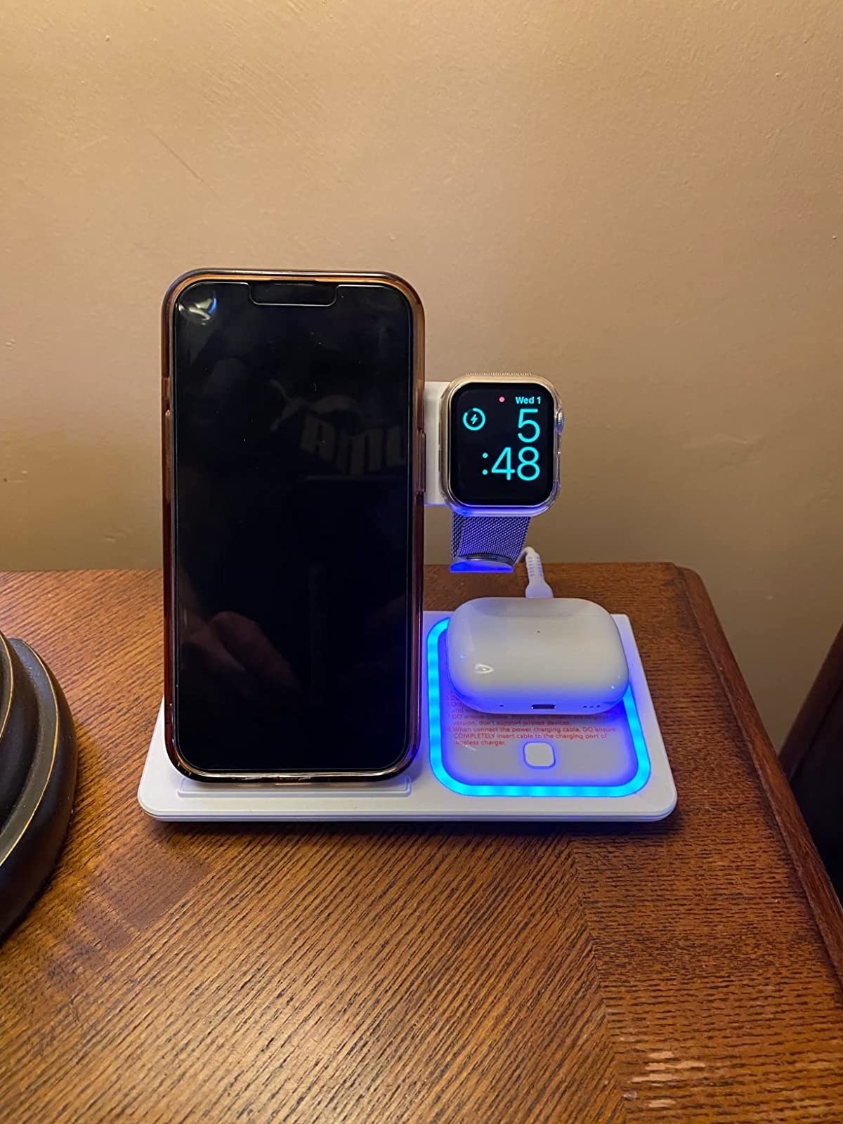 Reviewer image of devices charging in the charging station