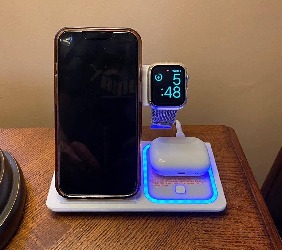 Reviewer image of devices charging in the charging station