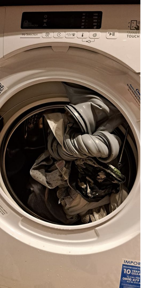A broken laundry machine