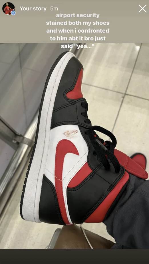 A stain on someone&#x27;s shoe