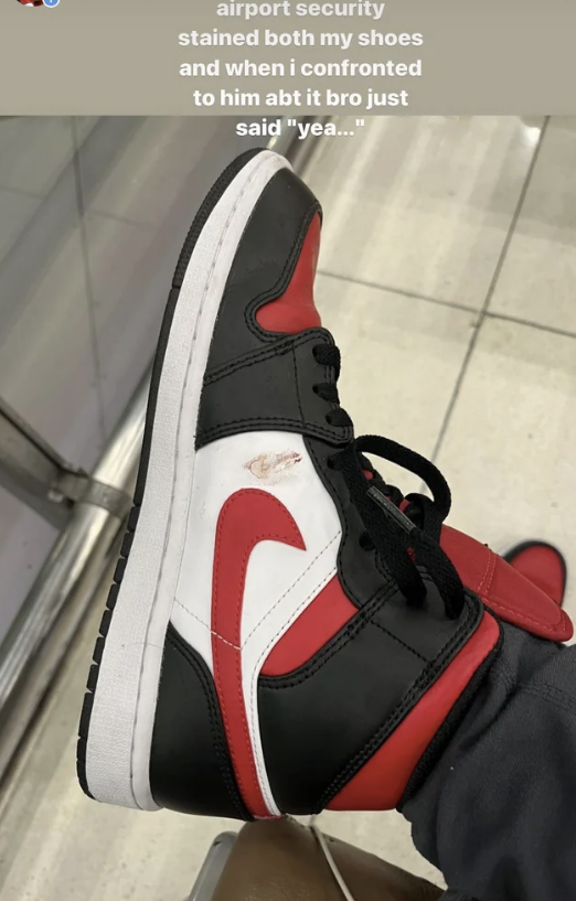 A stain on someone&#x27;s shoe