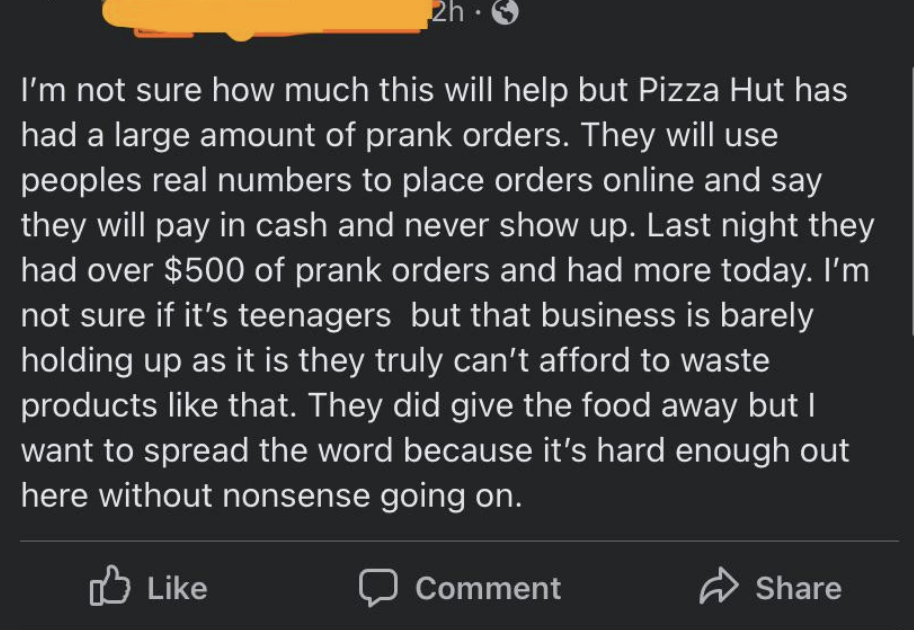 &quot;Last night they had over $500 of prank orders&quot;