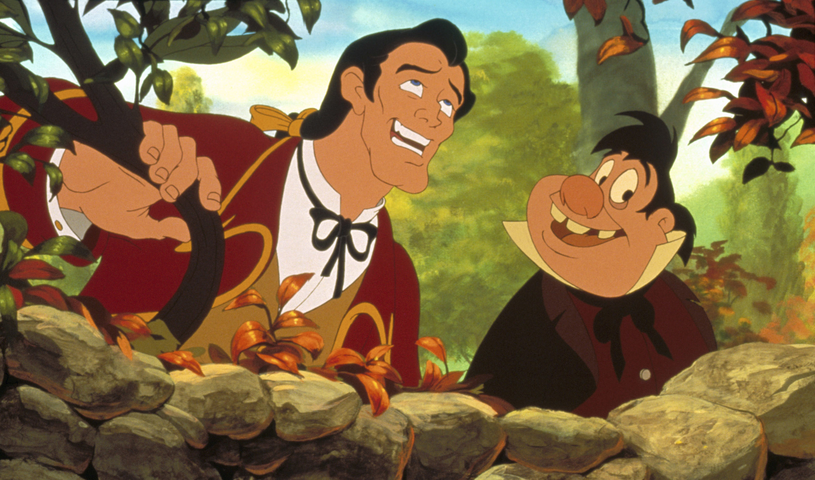 Gaston and LeFou in the animated version of Beauty and the Beast
