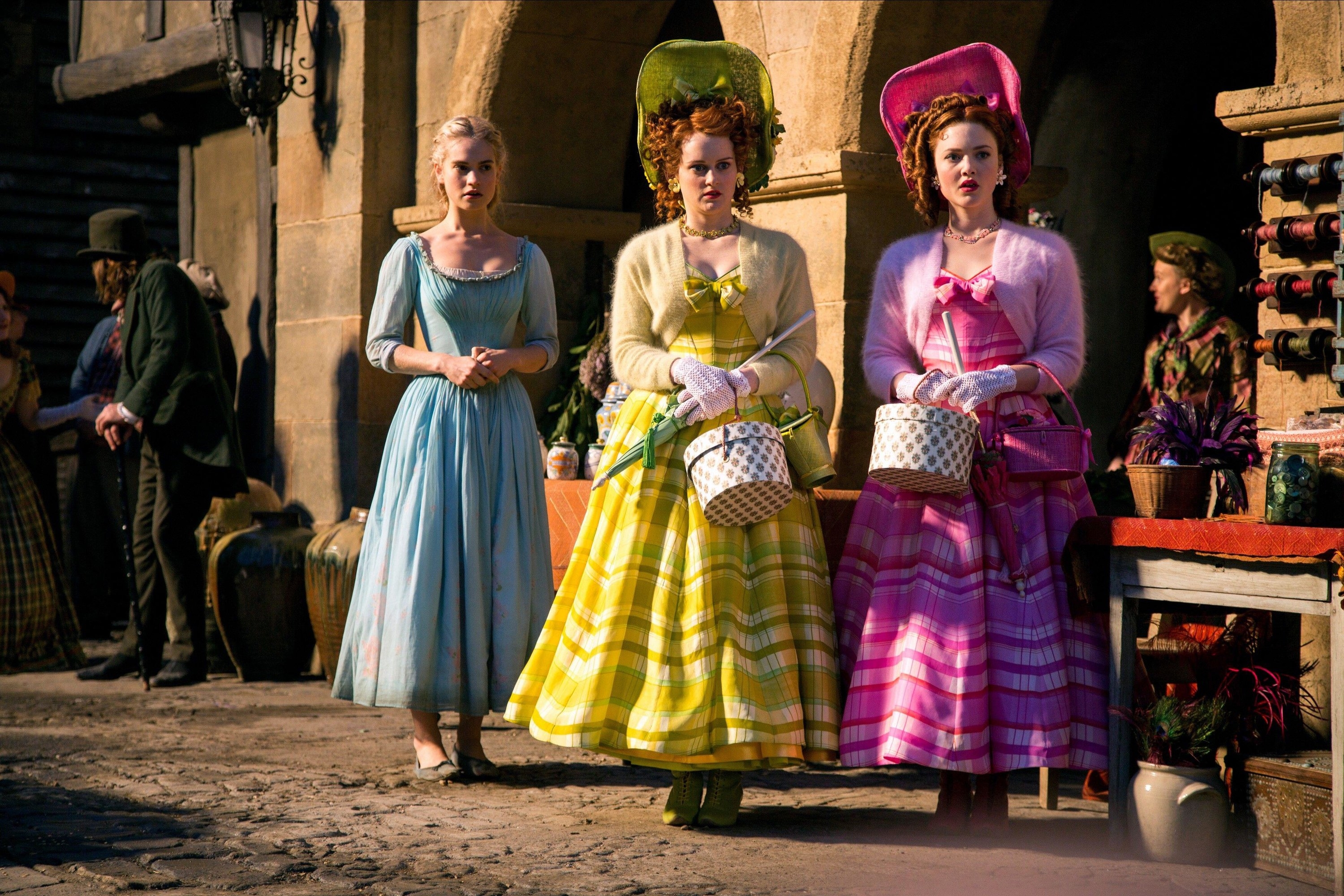 Lily James, Sophie McShera and Holliday Grainger in Cinderella (2015)