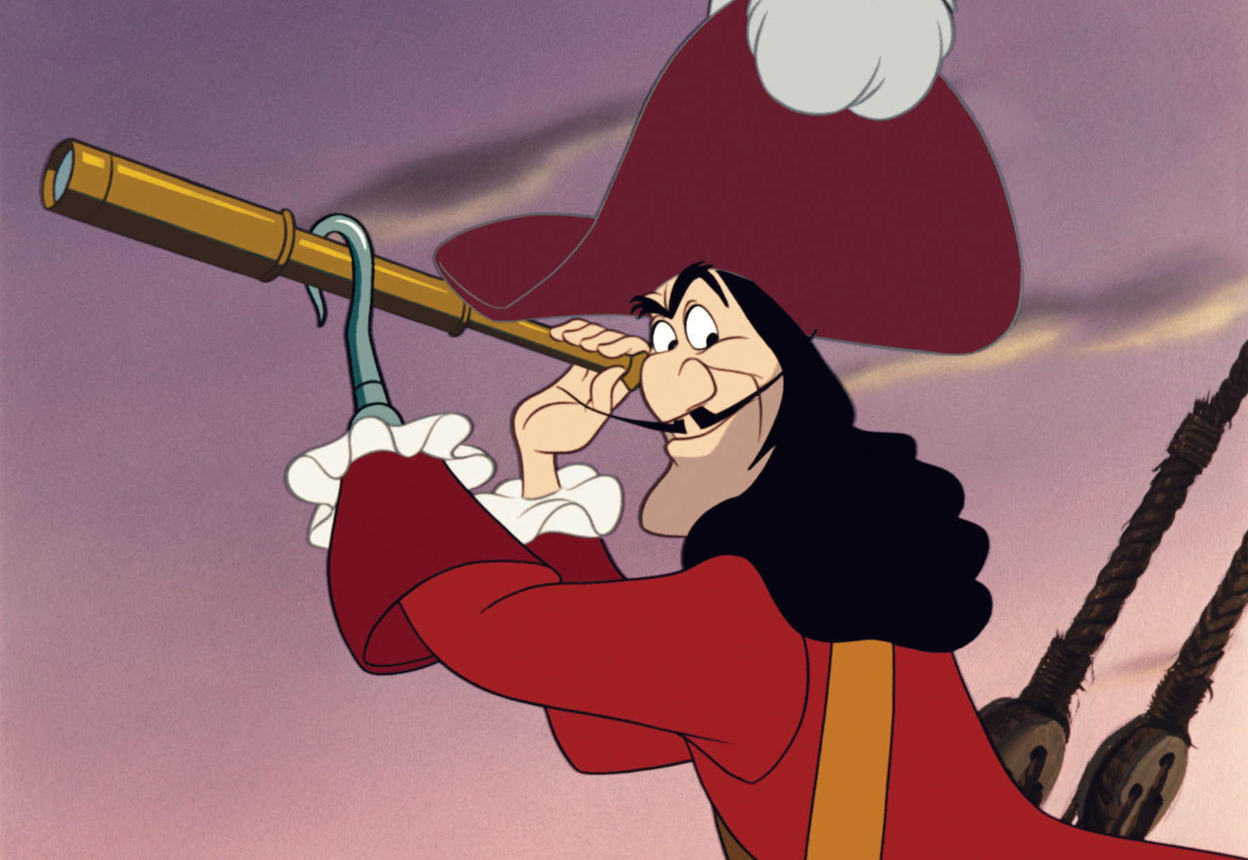 Captain Hook in the animated version of Peter Pan