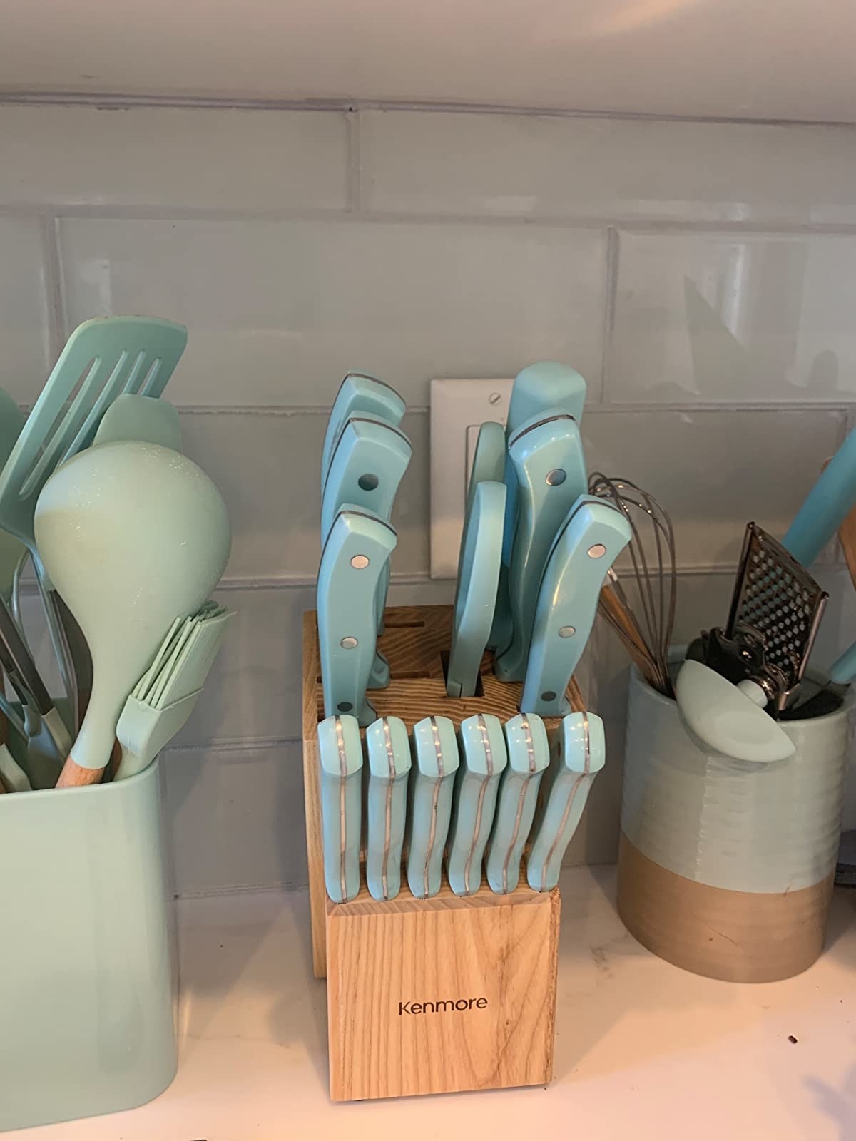 Reviewer image of blue knife set