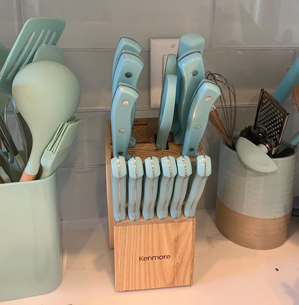 Reviewer image of blue knife set