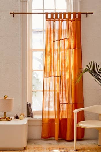 the curtain in honey color