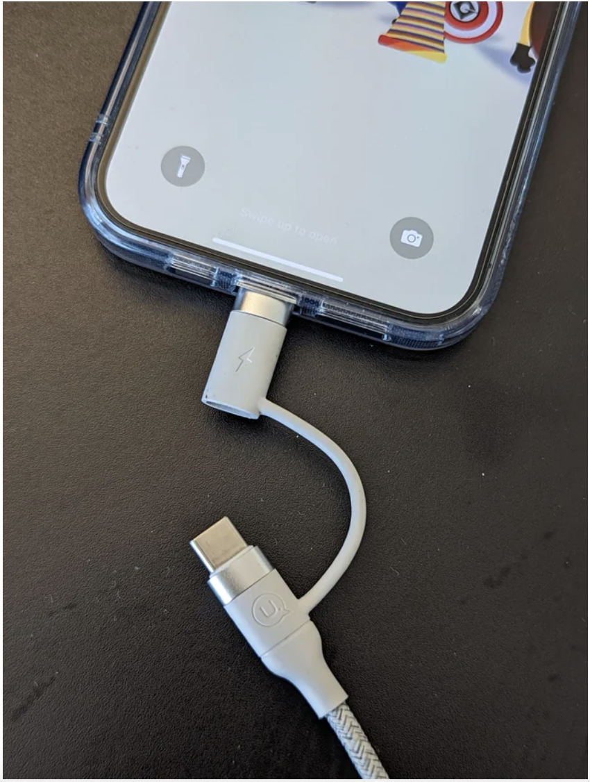 A disconnected phone charger