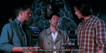 Dean, Castiel, and Sam in &quot;Supernatural&quot;
