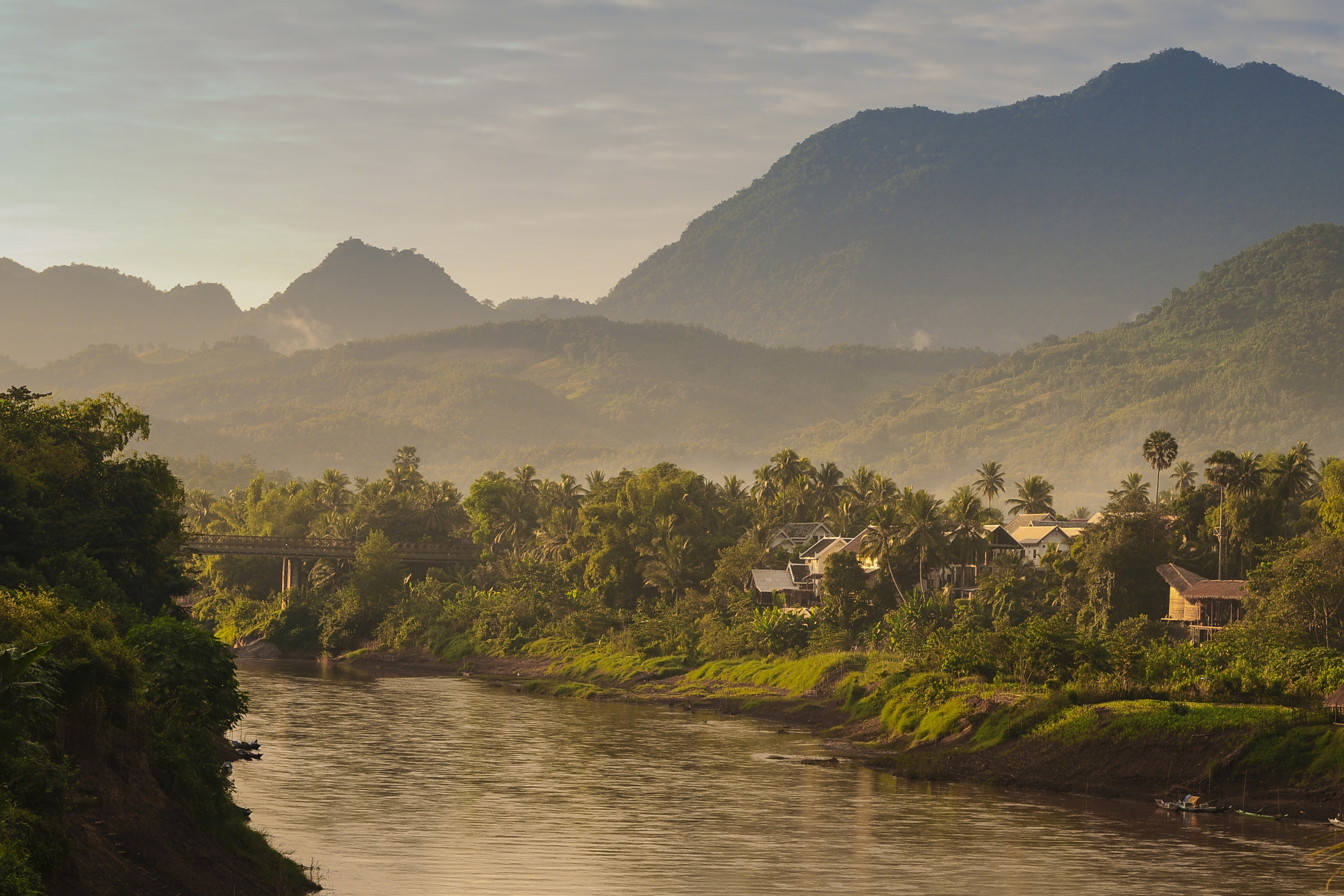 A river running through jungle in Laos.