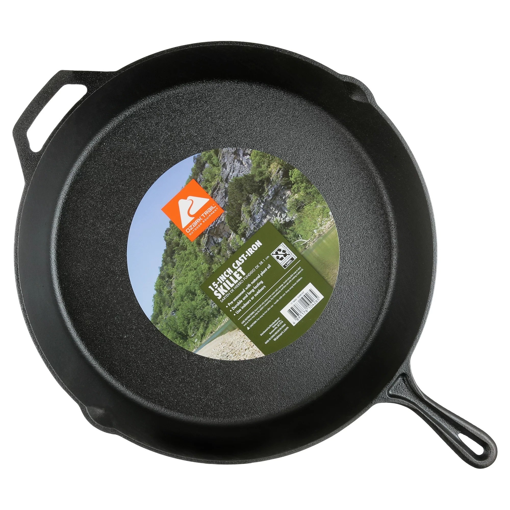 The skillet with a lip on either side and a handle