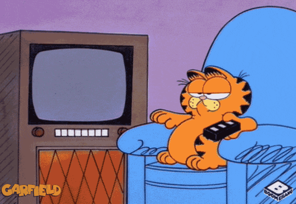 Garfield watching television