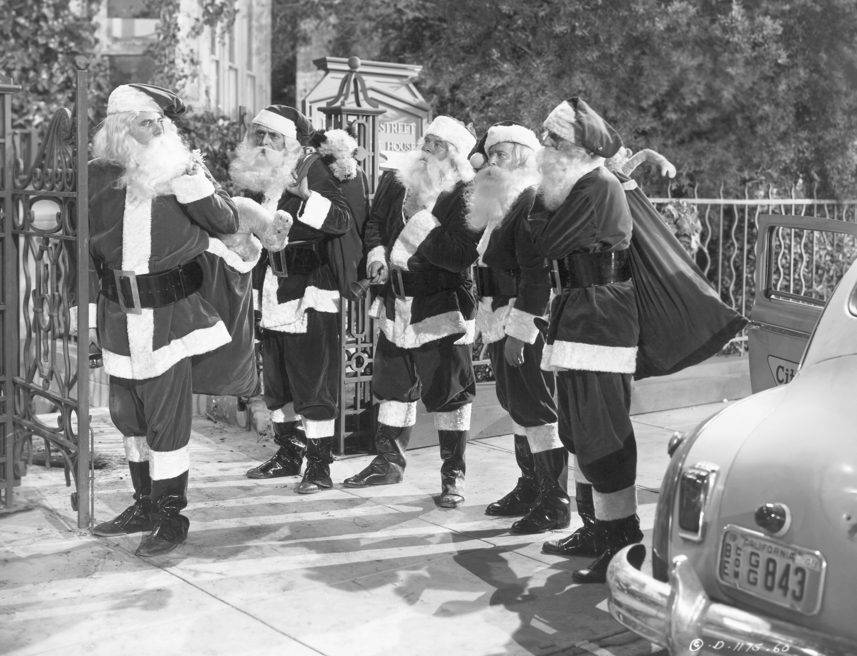 Glenn Ford dressed as Santa Claus in the 1949 film Mr. Soft Touch