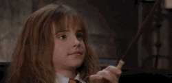 Hermione from &quot;Harry Potter&quot; waving a wand