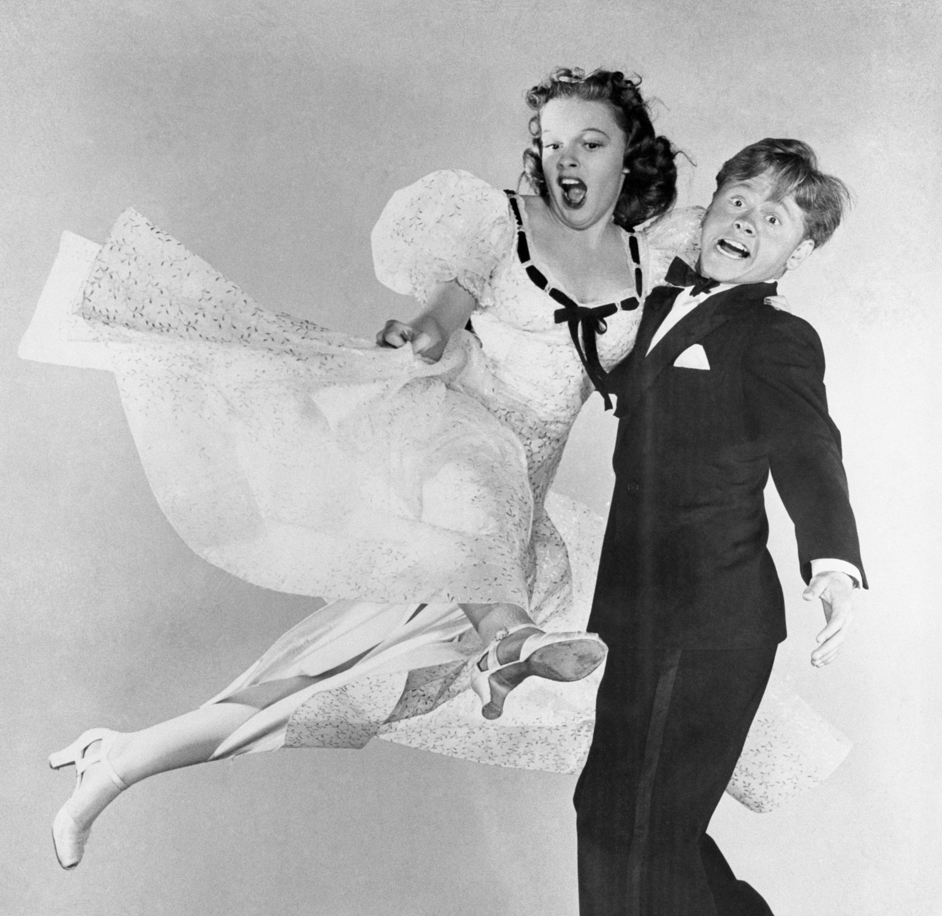 Judy Garland and Mickey Rooney in action during a scene from ˜Strike Up the Band&#x27;