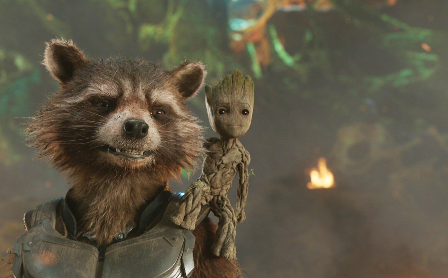 Rocket and Baby Groot in Guardians of the Galaxy