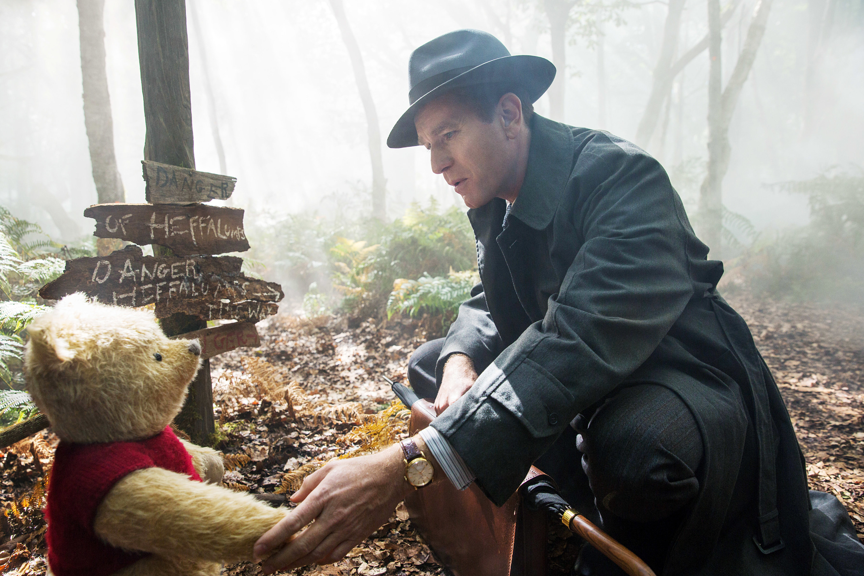 Winnie the Pooh and Ewan McGregor in Christopher Robin