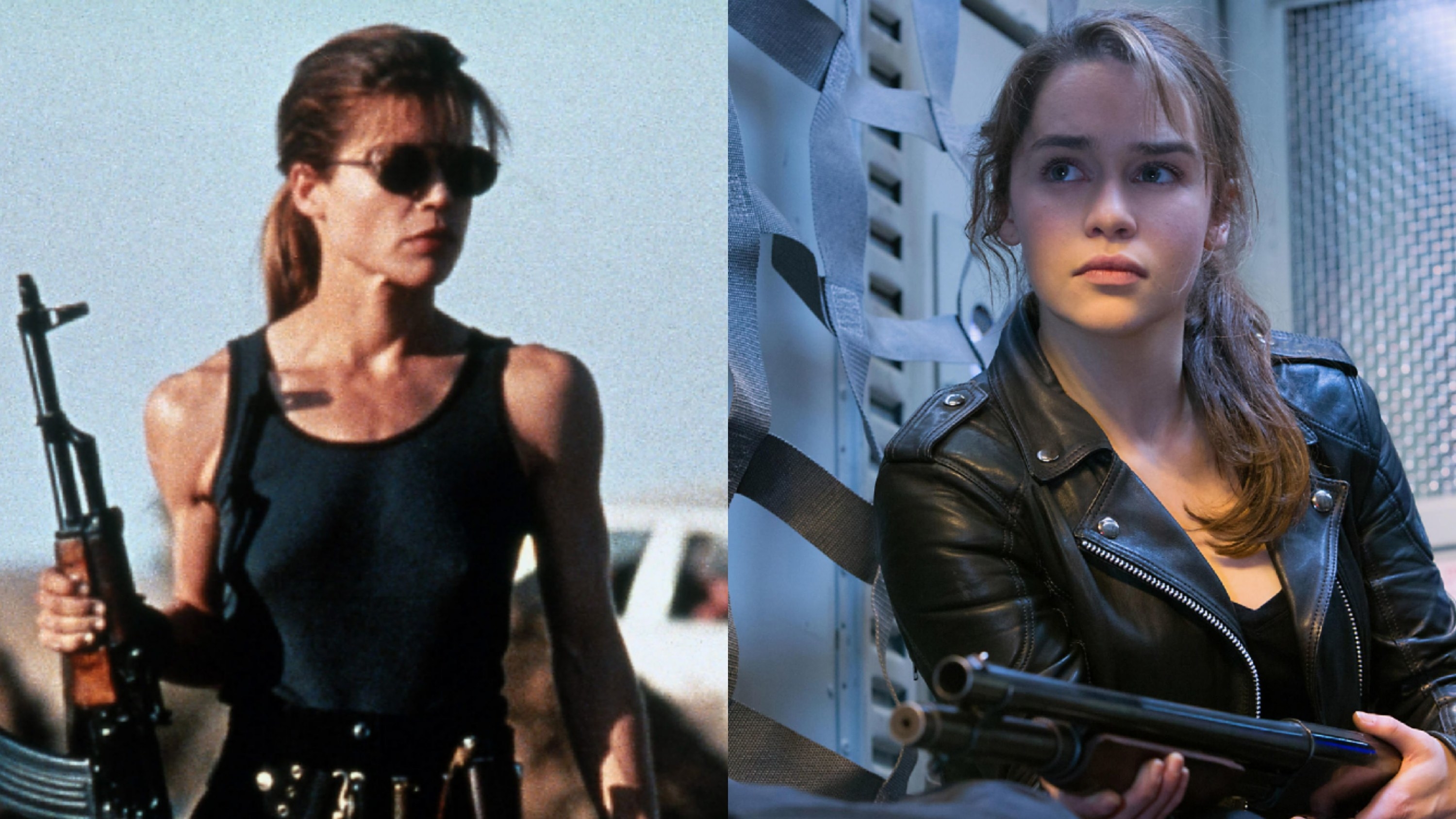 Linda Hamilton as Sarah Connor vs Emilia Clarke