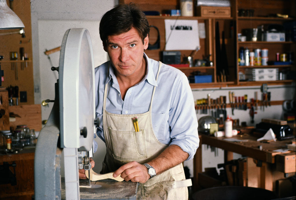 young harrison ford doing carpentry