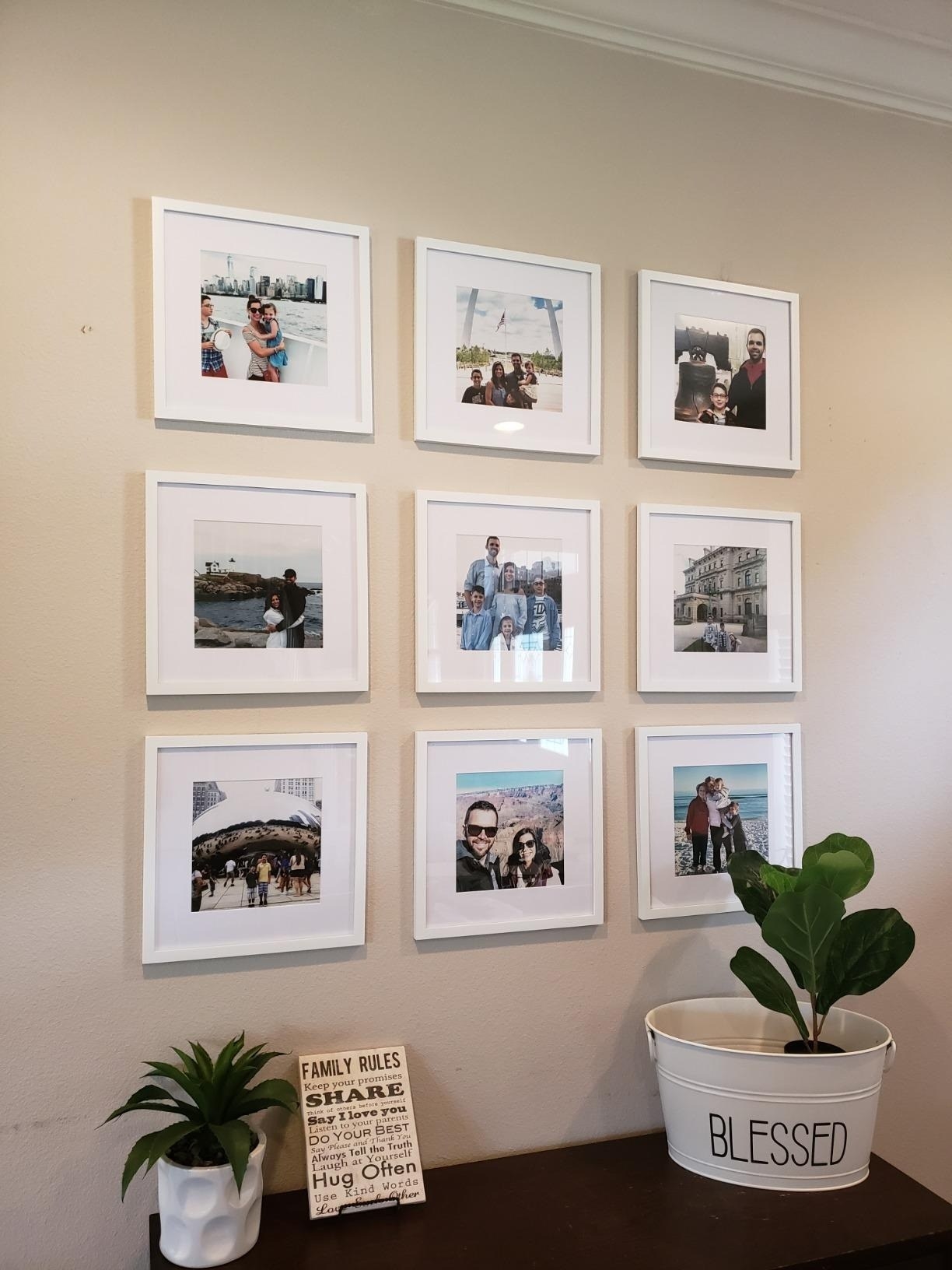 reviewer image of the gallery wall frames in white