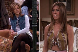 rachel green in season 1 and season 9 of friends
