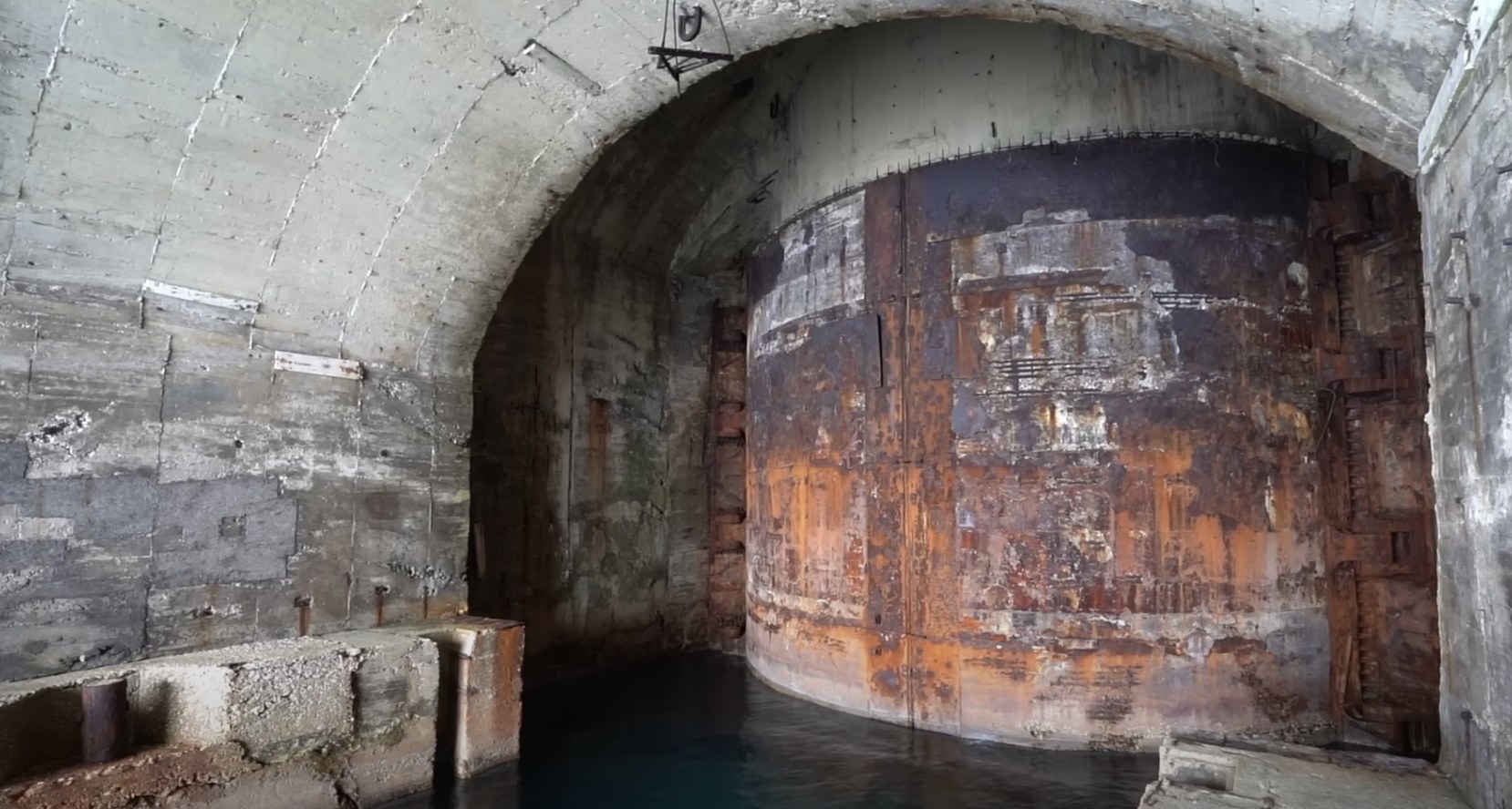 A U-Boat entrance and rusted walls