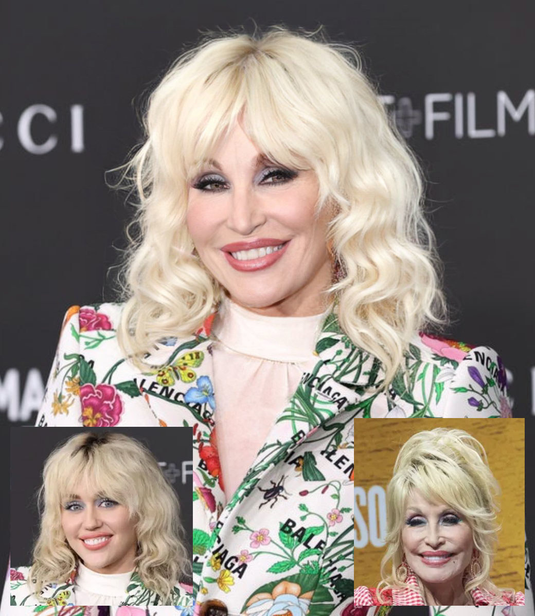 Dolly and Miley morphed together