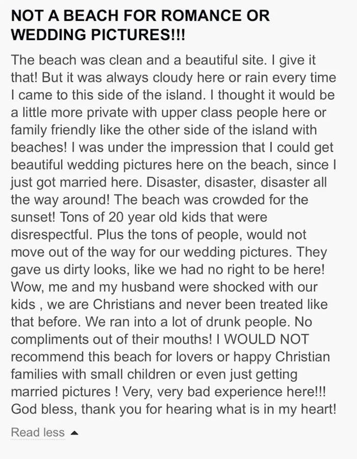 &quot;Not a beach for romance or wedding pictures&quot;