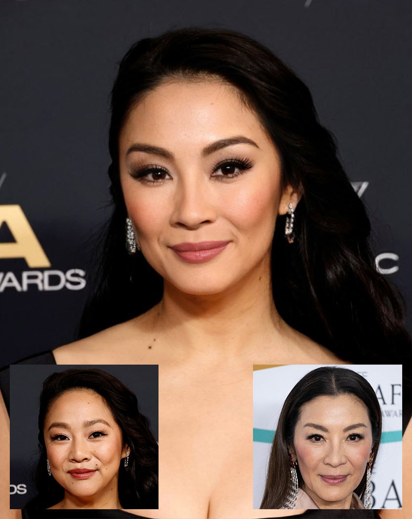 Stephanie Hsu and Michelle Yeoh morphed together