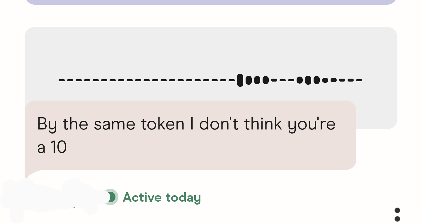 i don't think you're a ten