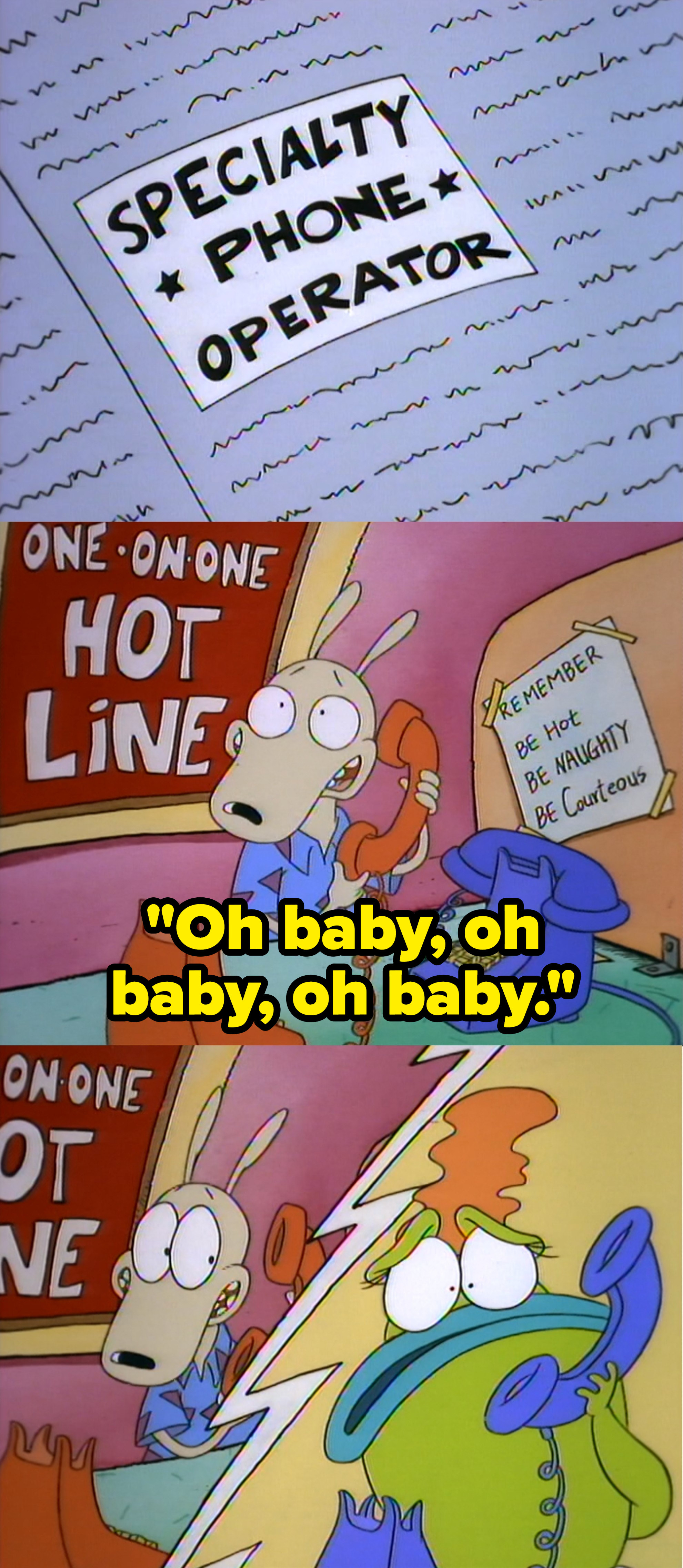 rocko being a phone sex operator on rocko&#x27;s modern life
