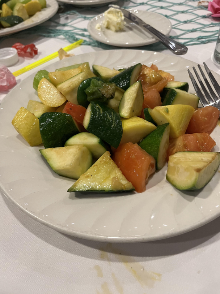 plate with large chunks of vegetables