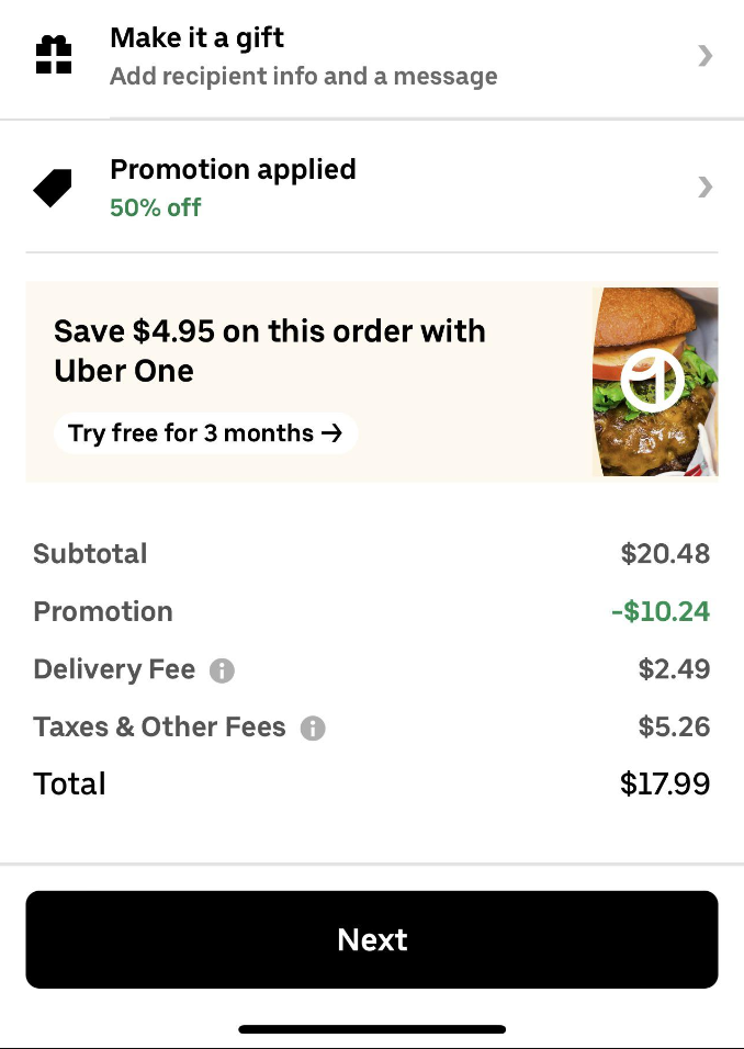 additional fees adding up after the discount to only make it $3 cheaper