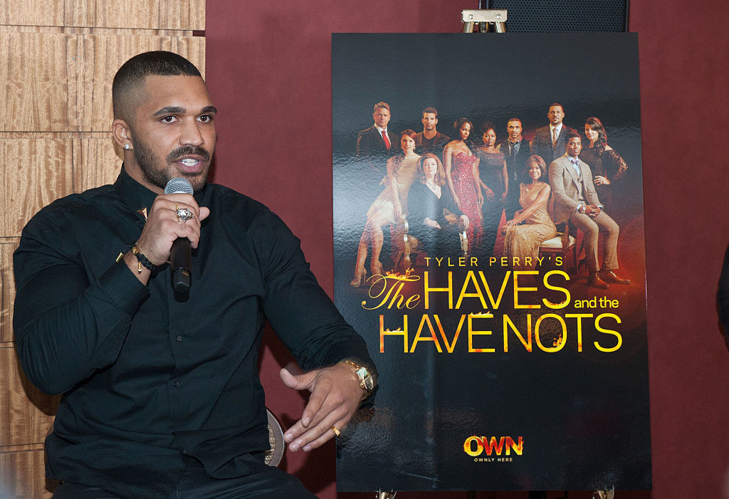 Tyler Lepley attends a press lunch with the cast of Tyler Perry&#x27;s &quot;The Haves &amp;amp; The Have Nots