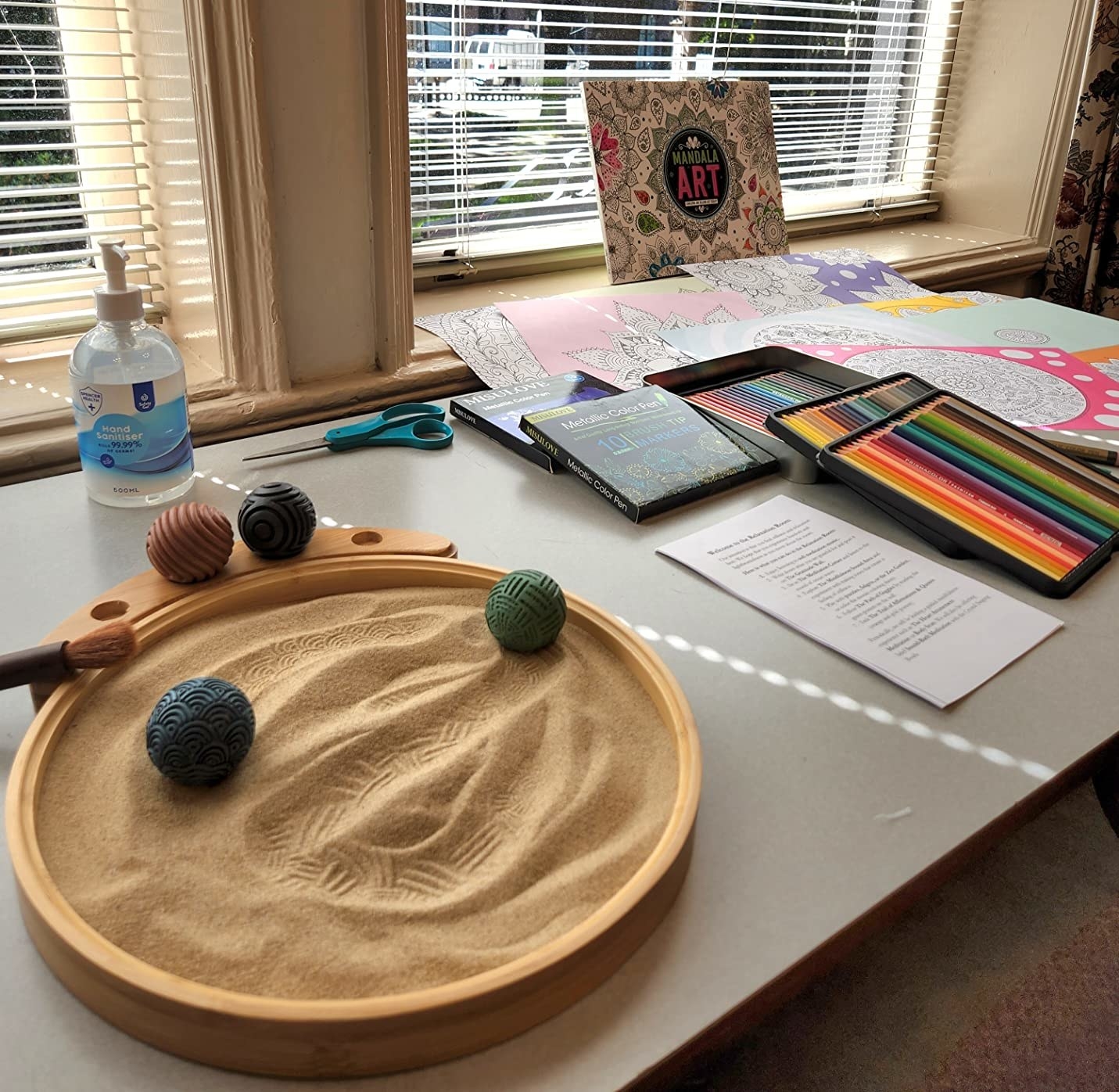 Zen garden on art table