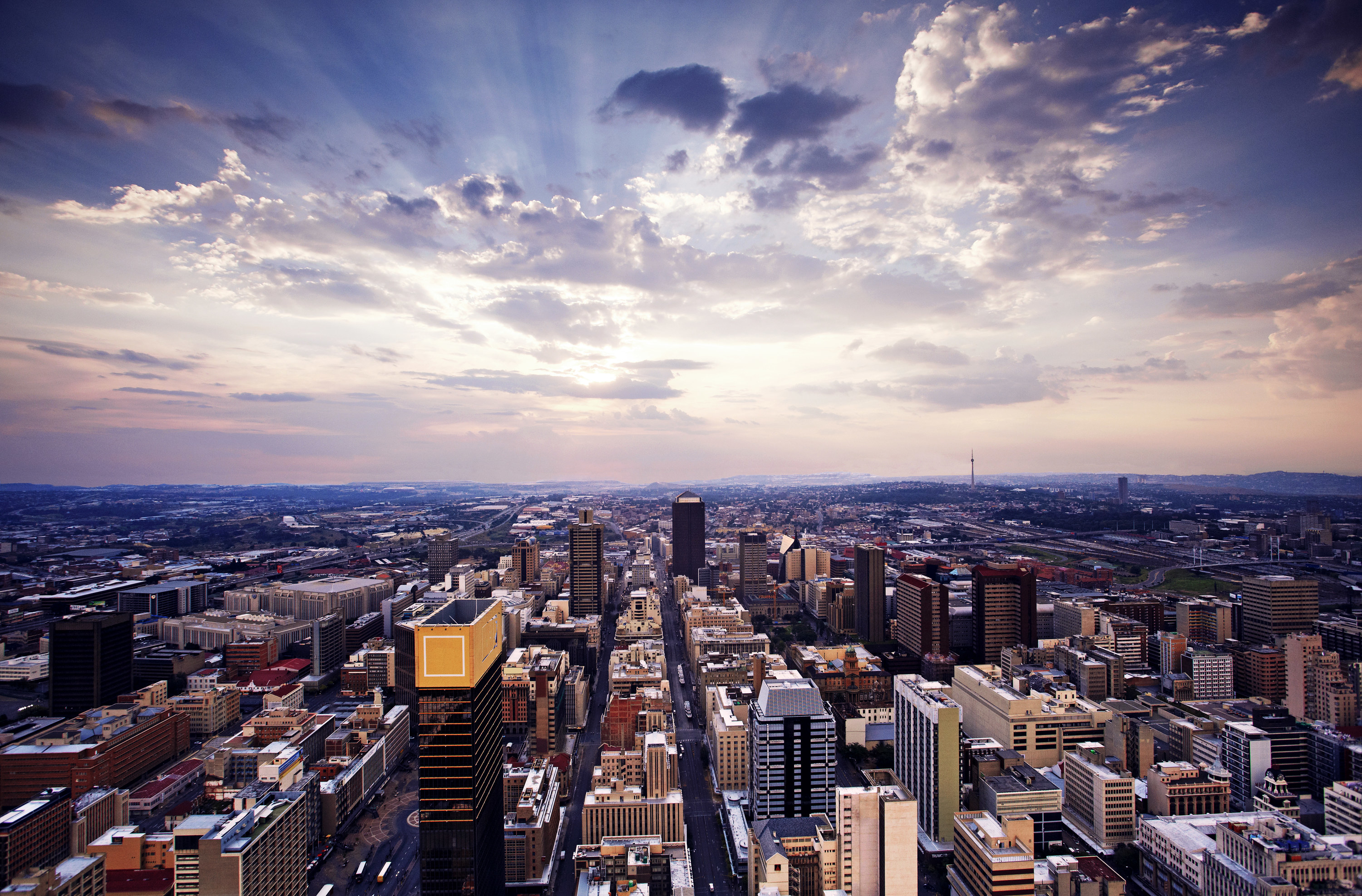 aerial view of city