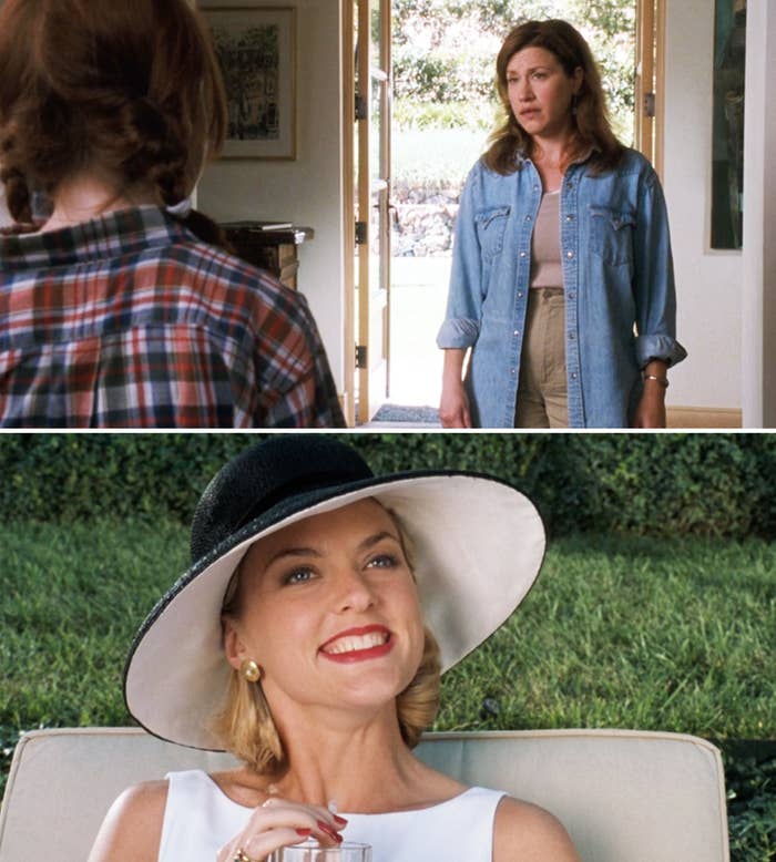 Screenshots from &quot;The Parent Trap&quot; with Chessy standing and Meredith lounging