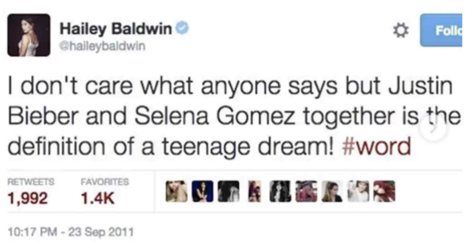 Hailey Bieber's Past As A Justin Bieber & Selena Gomez Stan Exposed 