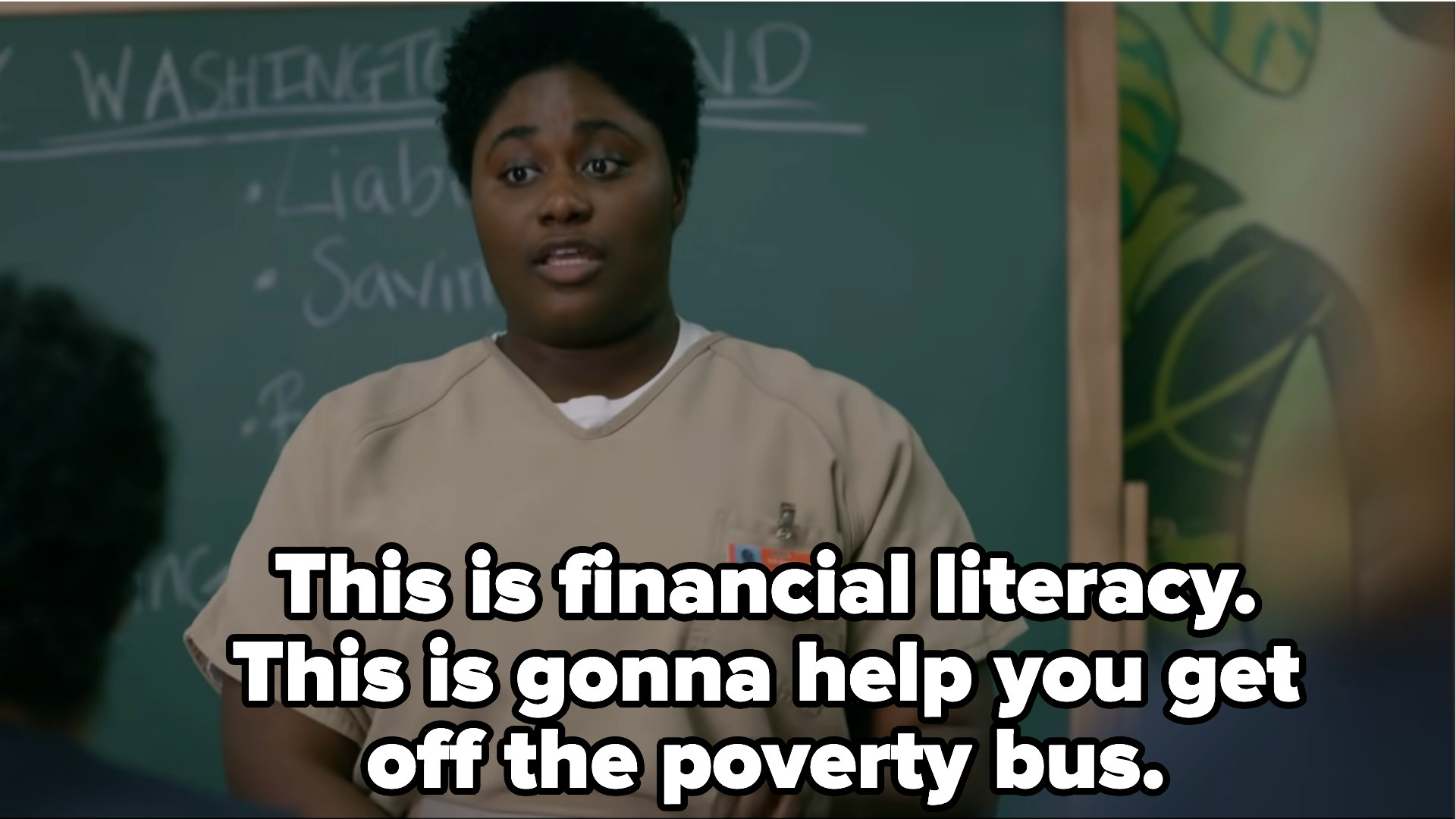 person saying this is financial literacy. this is gonna help you get off the poverty bus