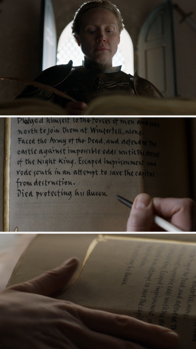 closeup of her writing in the book
