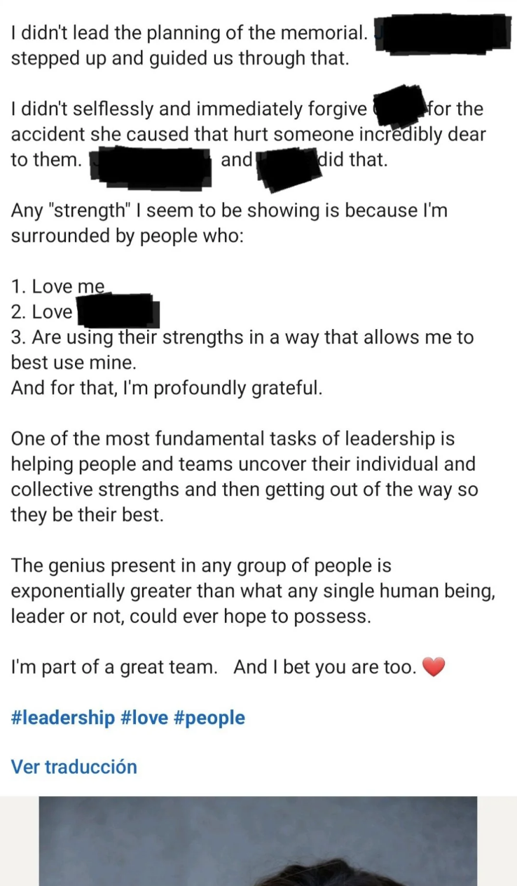 person continues to share a message of leadership