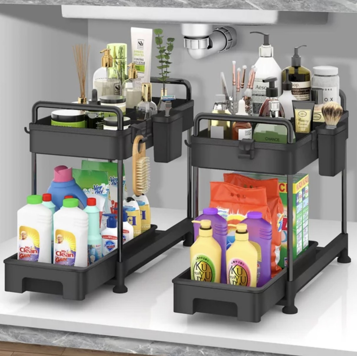 Two under the sink organizers